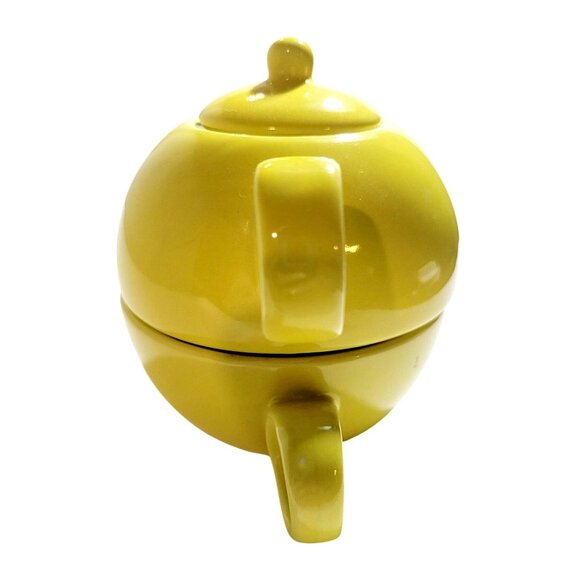 Vintage Teapot and Cup for One Old Amsterdam Porcelain Works 11 oz 4.5” H - Picture 2 of 13